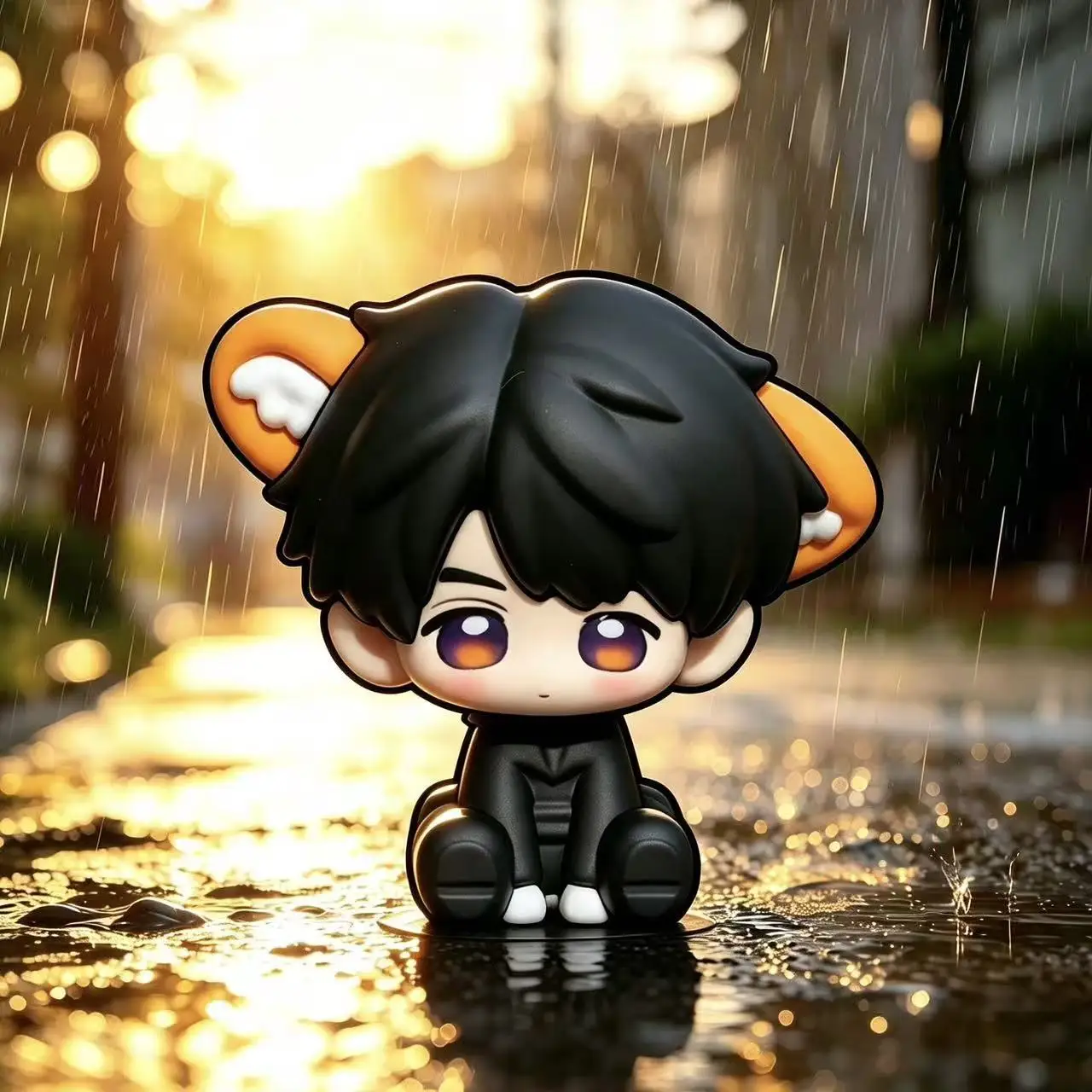 1pcs Xia Yizhou Figure, Chibi Spotted Leopard Doll, Banban Leopard & Bird Merchandise, Desktop Ornament Gift
