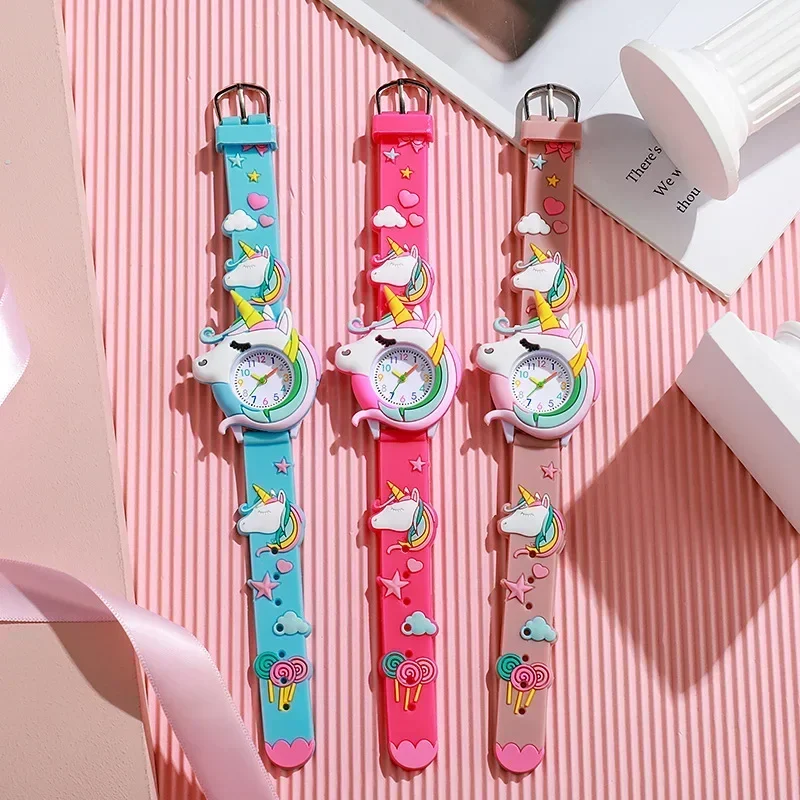 Kid's Carton Unicorn Silicone Gift Watch for Boys and Girls Cute Colorful Lovely Kids Wristwatch  Children Watches Couple Clock