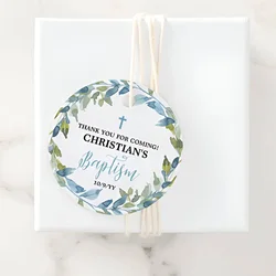 Personalized Baptism Label, Custom Favors Tags for Baptism, Customizable Baptism Label, Gift Tags, Pre-punched Hole, 50Pcs
