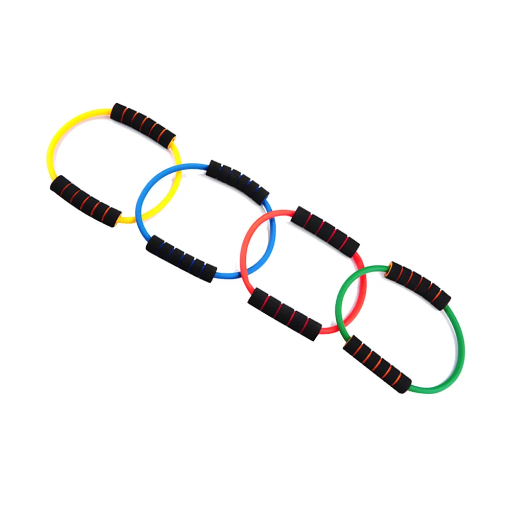 4pcs Resistance Slimming Ring O-Shape Compact Design For Muscle Stretching Yoga Fitness Band Latex Chest Expander Yoga Supplies