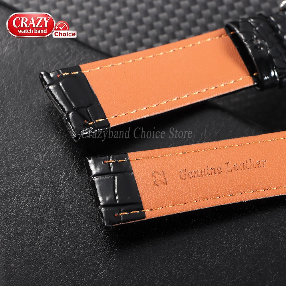Leder-Uhrenarmband mit Eidechsenmuster, 18 mm, 20 mm, 22 mm, Business-Universal-Armband für Herren und Damen, Ersatz-Uhrenarmband, Zubehör, Braun – Detail 6