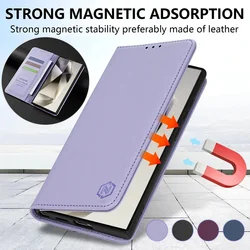 Wallet Skin friendly Strong Magnetic Card Slot Flip Leather Case For Samsung Galaxy S24 Ultra S23 FE S22 S21 S20 S10 Plus Cover