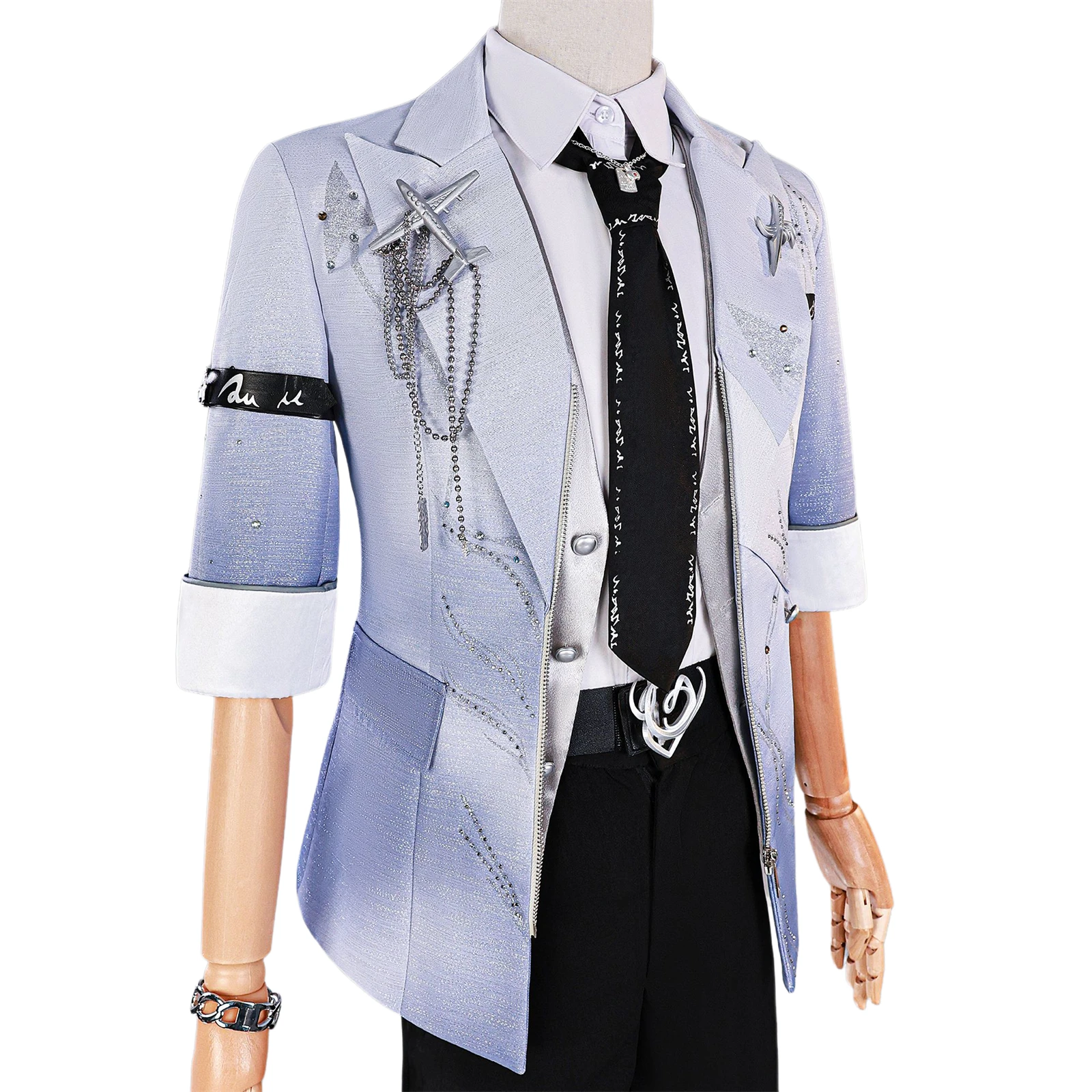 

Caleb Cosplay Game Caleb Birthday Cosplay Costume Coat Uniform Suit with Tie Halloween Party Role Play Outfit Wigs Suits Prop