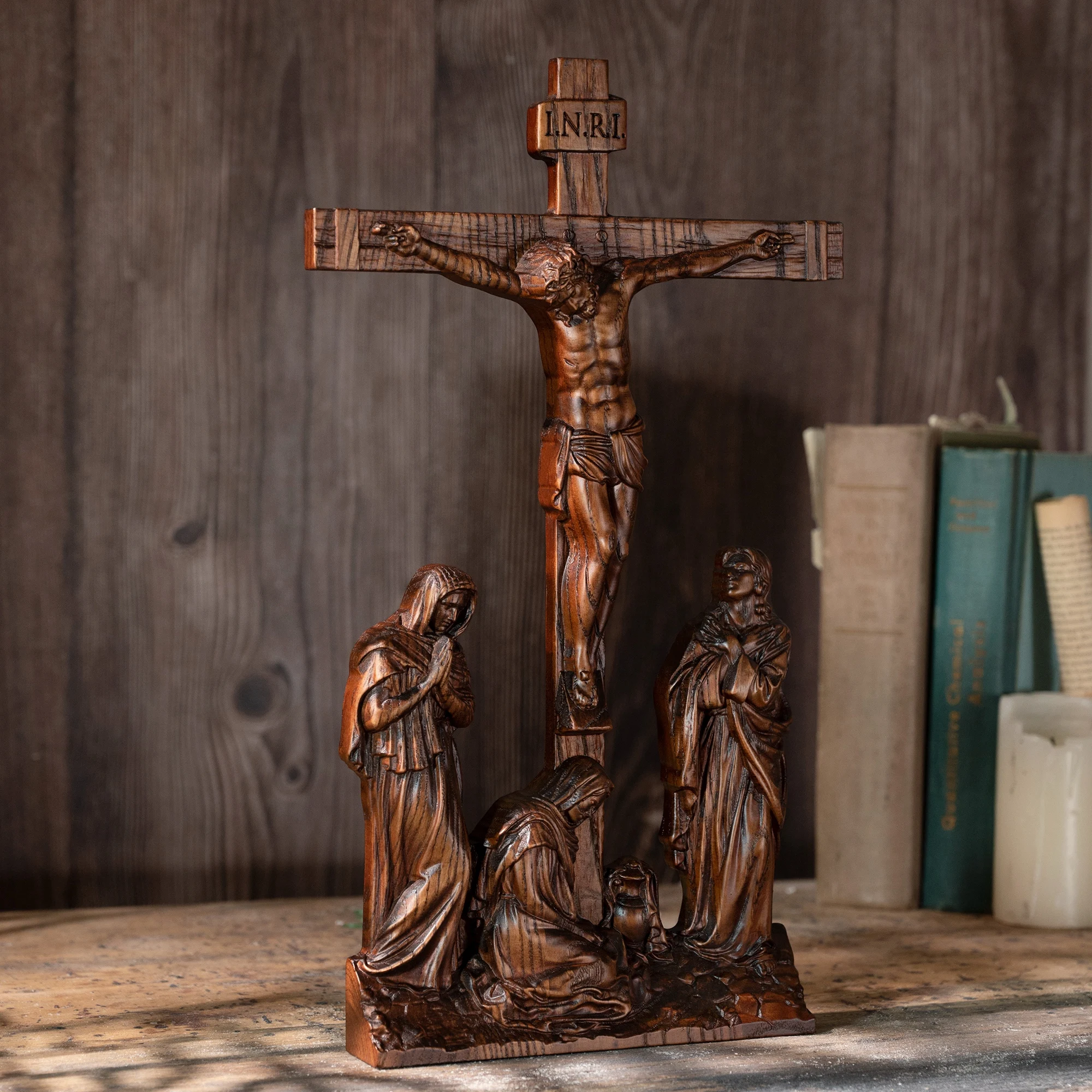 catholic jesus crucifixion Scene ornaments Jesus was crucified Christian home decorations altar church religious statues