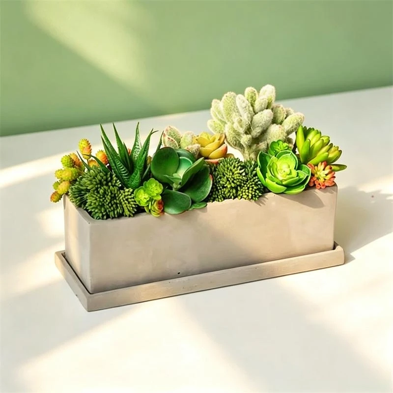Large Size Concrete Planter Silicone Molds DIY Flowerpot Mold Rectangle Cement Succulents Plant Pot Clay Container Resin Mould