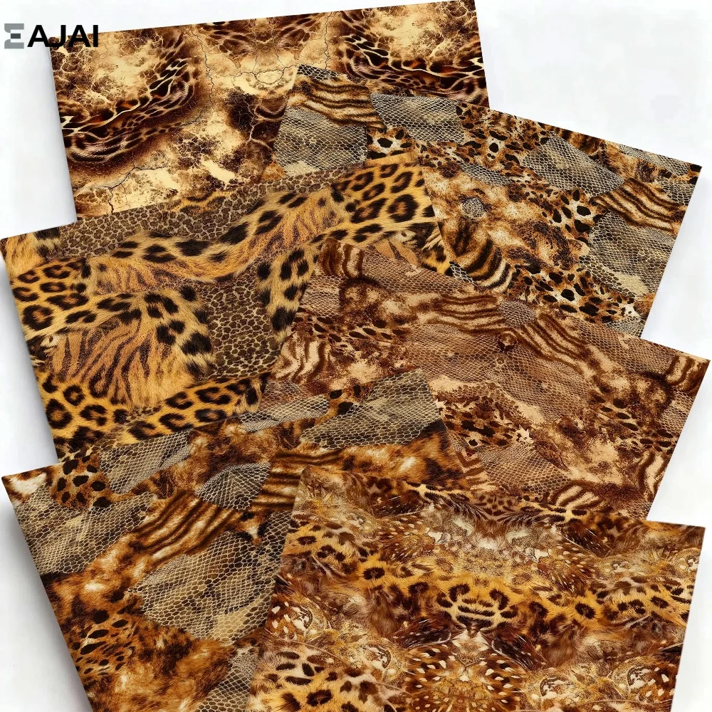 

Leopard Print Craft Fabric Cloth Double Twill Material for Patchwork Quilting Sewing DIY Handmade Home Decor Textile