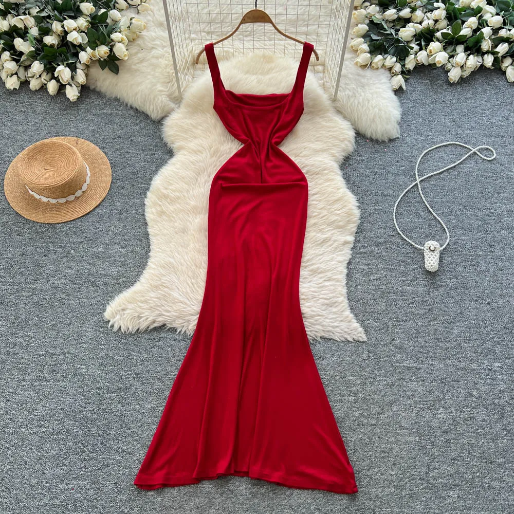 Chic vintage Sexy swinging collar backless Fairy Long dress Women Boho Sundress ceremony dresses