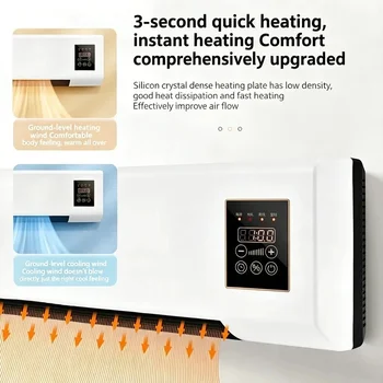 2026 Electric Air Conditioner Fan Wall Mount Easy Temperature Timer Heating and Cooling Fan Space Heater Fan with Remote Control - Image 4