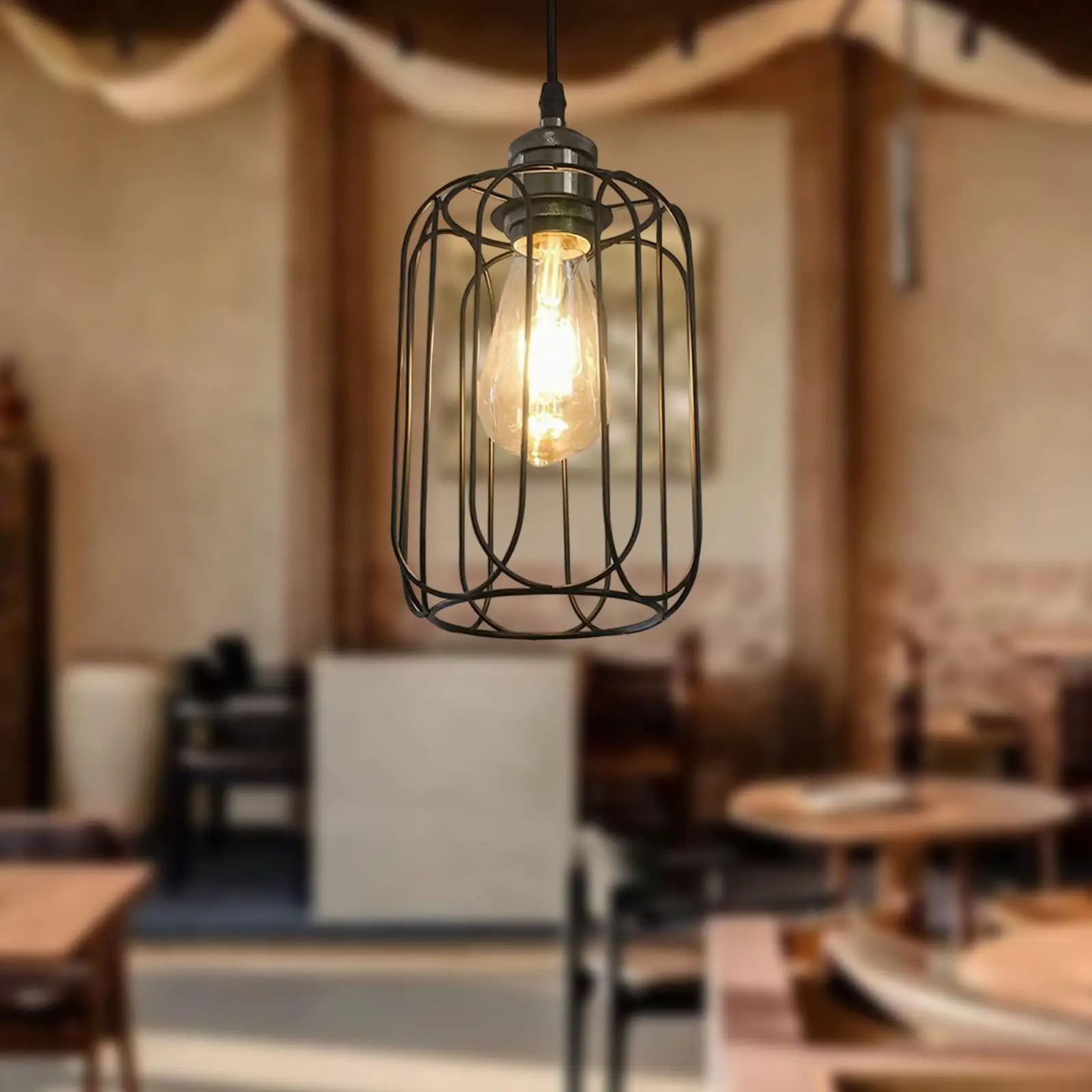 

Metal Cage Lampshade Modern for Pendant Light for Bedroom Living Room Office