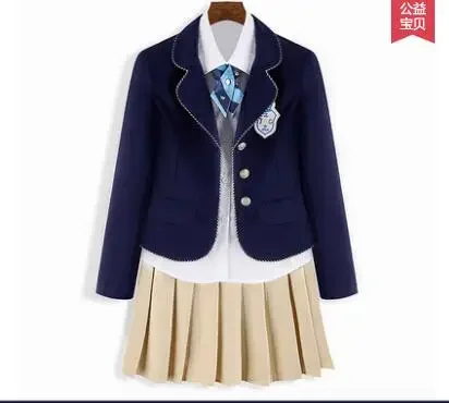 Giacca invernale lavorata a maglia britannica delle scuole superiori, uniforme scolastica, giacca da studente per giovani, include camicia