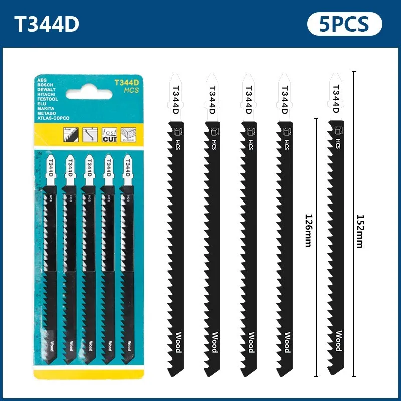 Jig Lưỡi Cưa 5 Chiếc T344D Saber Lưỡi Dao T Vỏ Chuyển Động Qua Lại Lưỡi Cưa Gỗ Cắt HCS Cưa Thép lưỡi Dao