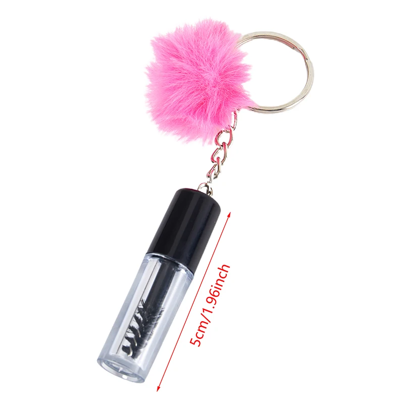 1Pc Herbruikbare Wimper Borstel Met Sleutelhanger Pluche Bal Mascara Wand Voor Wimper Verlenging Crystal Wenkbrauw Borstel Make-Up Borstels