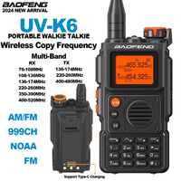 Baofeng UV-K6 Walkie Talkie Full Band Two Way Radios BF-K6 BF-UVK6 Wireless Copy Frequency Support Type-C Charging NOAA 2024 New