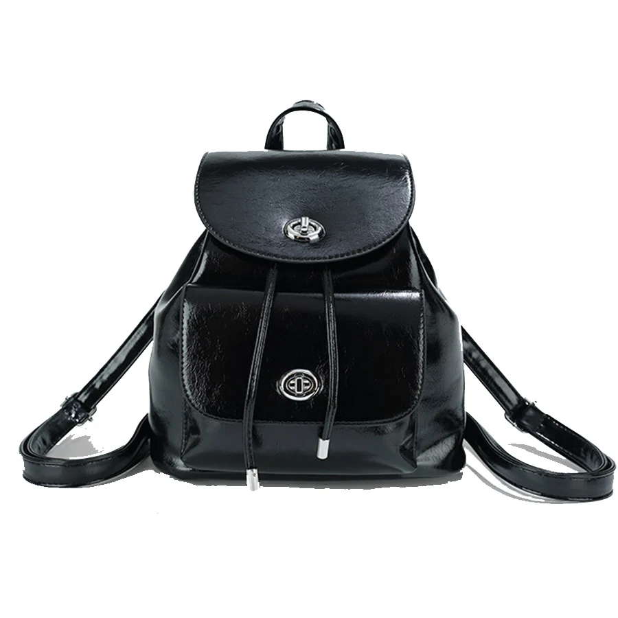 

Women Soft Leather Drawstring Flap Backpack Casual Multifunctional College School Bag Large Capacity Shoulder Bag Travel Mochila