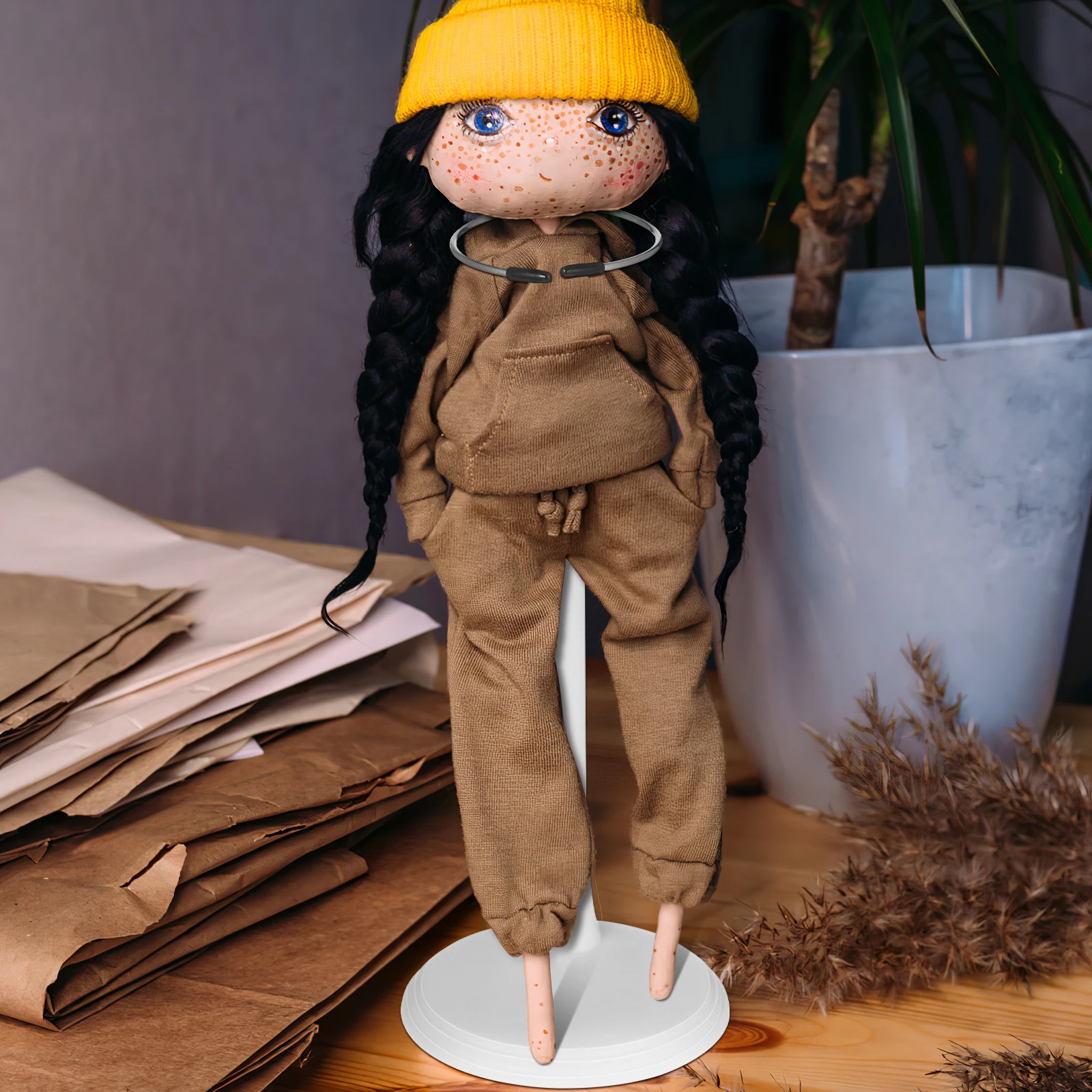 

4 Pcs White 25cm Adjustable Stands Display Holders Figures Portable Standing Minis Support Storage Racks