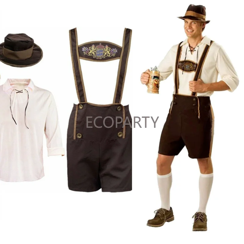 Costume Traditionnel d'Oktoberfest pour Homme, 3 Pièces, Tenue de Cosplay, Carnaval, Halloween, Barrage, Robe de Soirée