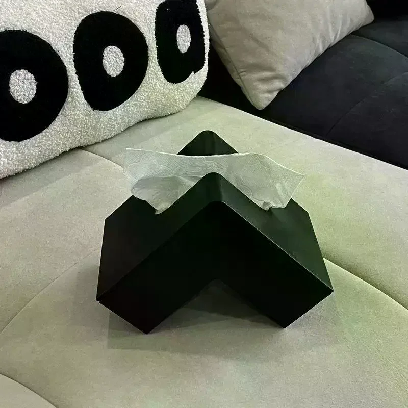 Creative L-shaped Luxury Multifunctional Desktop Tissue Box With Drawer Decorative Storage Supplies For Living Room