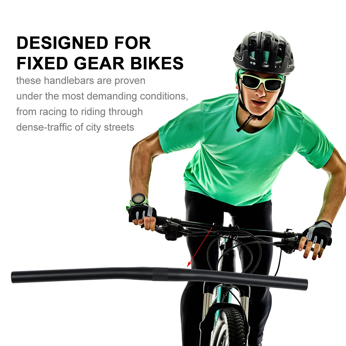 

Strong Aluminum Alloy 25.4mm Fixed Gear Bike Handlebar Straight Flat Riser Bar Fashion Bike Straight Bar Flat Handlebar