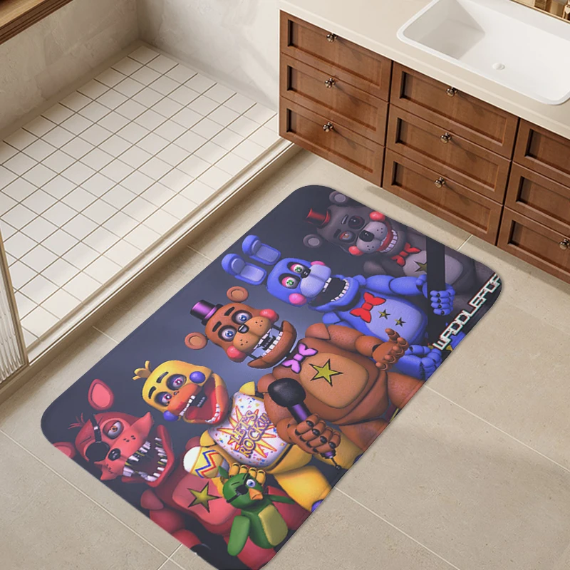 

Waterproof Bathroom Foot Mat Slip-resistant D-fives D-Nights at D-Freddy´s Doormat Entrance Door Room Floor Carpet Kitchen Rug