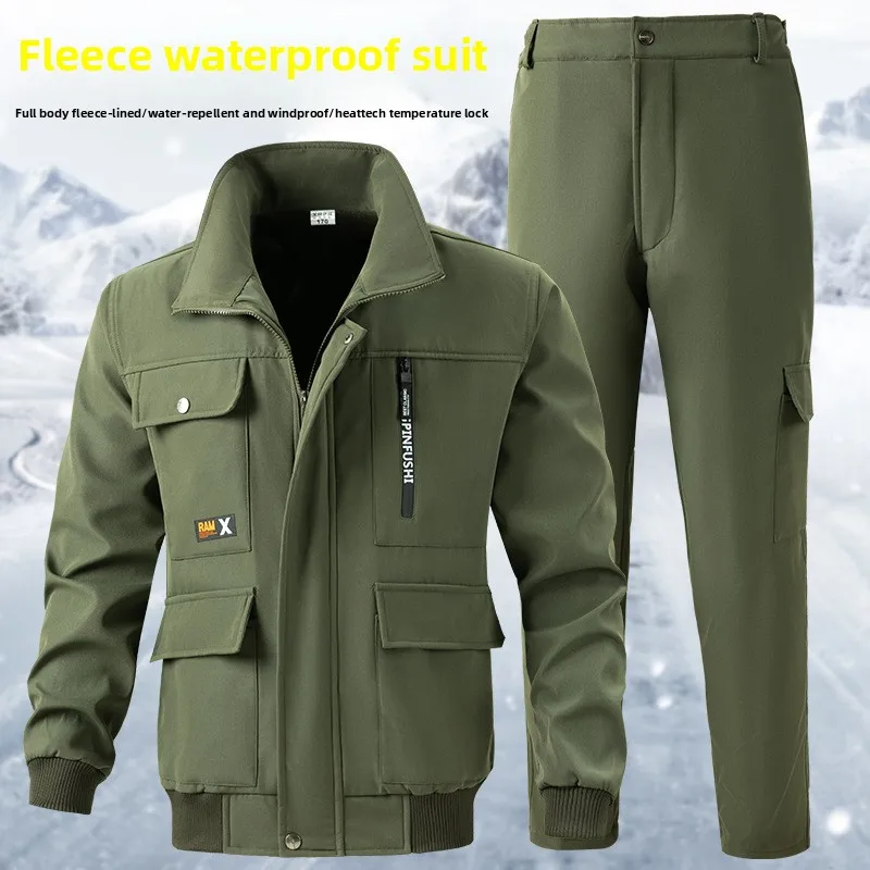 Work Clothes Winter Jacket Men's Suit Windproof, Warm and Cold-resistant Labor Protection and Wear-resistant
