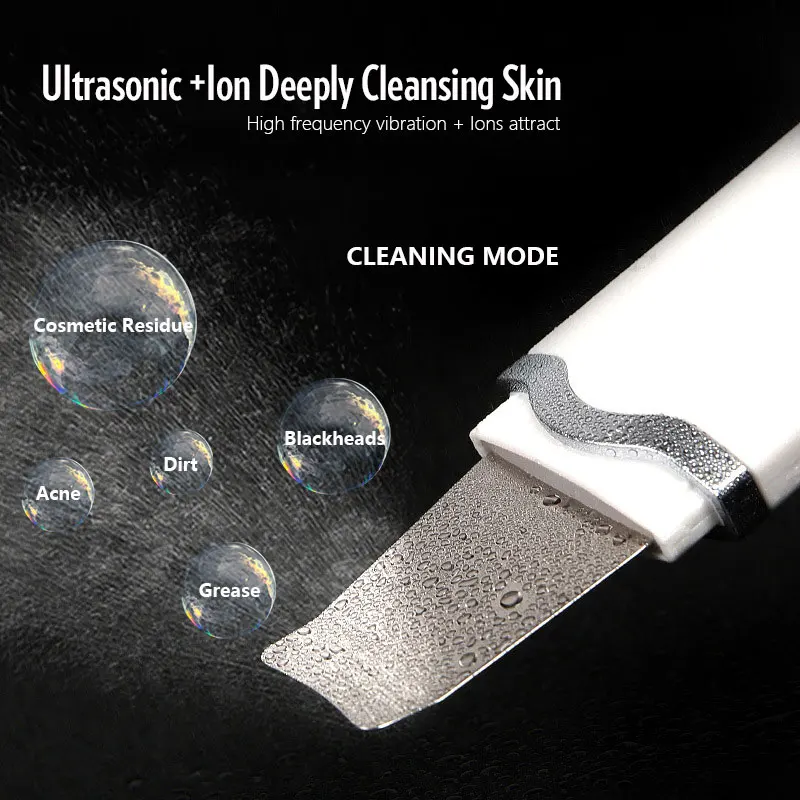 Ultrasonic Skin Scrubber Deep Face Cleansing Machine Peeling Shovel Home Use Facial Pore Cleaner Lift Beauty Instrument