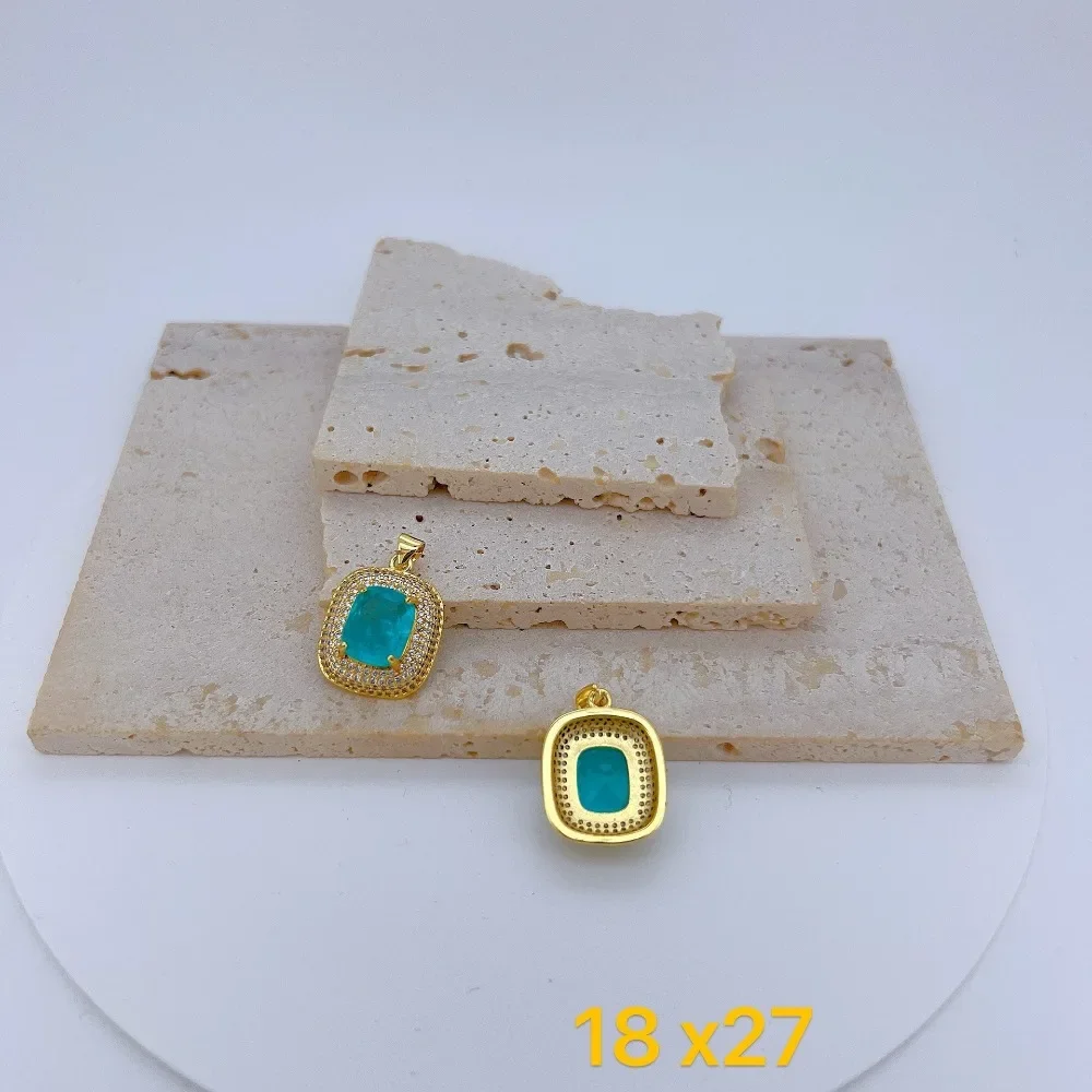 1 Pcs Inlay Large Colorful Zircon Pendant for Diy Earrings Necklace Making Copper Plating Gold Jewelry Accessories Luxury Gift