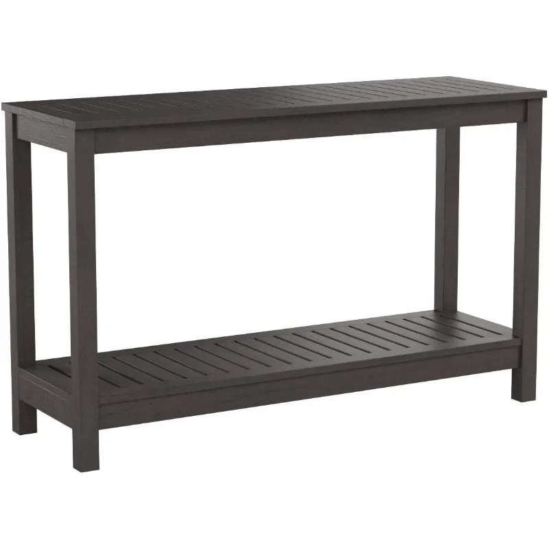 Westlake Solid Wood Console Table Indoor Outdoor Multifunctional Buffet Bar Storage Organizer, Dark Grey