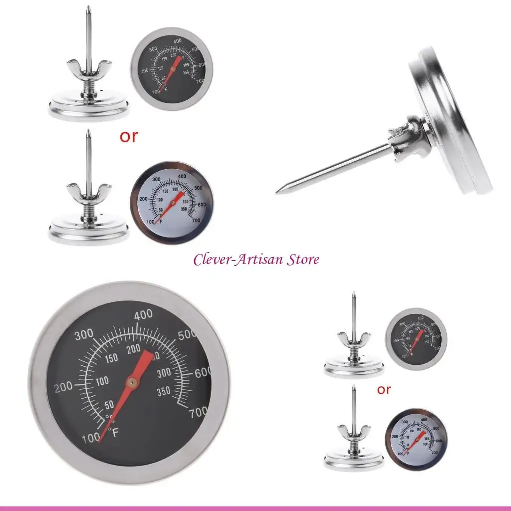 E06B Typ wybierania termometr piekarnika ze stali nierdzewnej z przezroczystą skalą dużą temperaturę temperaturową