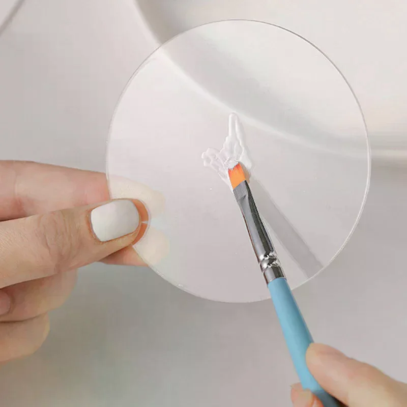 Art Acrylic Transparent Showing Shelf Setting Circular Irregular Acrylic Color Palettes Multifunction Display Board Tools Nails