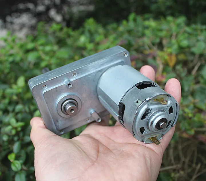 775 7-shaped DC Reduction Motor with DC12V50W All Metal Gear Gearbox, High Power