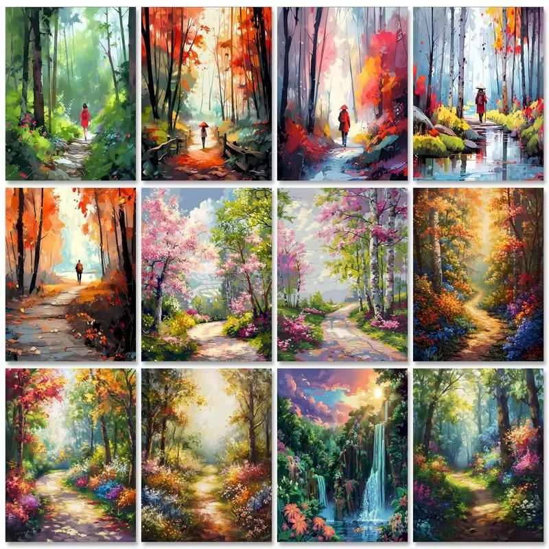 Diamond Painting Forest Landscape Full Round/Square Diamonds Mosaic Handmade Art Exquisite Gift Home Decor