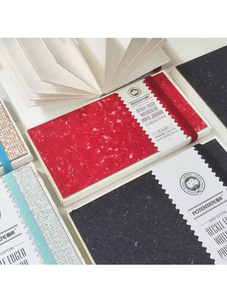 POTENTATE 100% Cotton Square Watercolor Paper Book 24 Sheets 300g (140lb) Thick Paper Art Drawing Paper Sketchbook Art Supplies