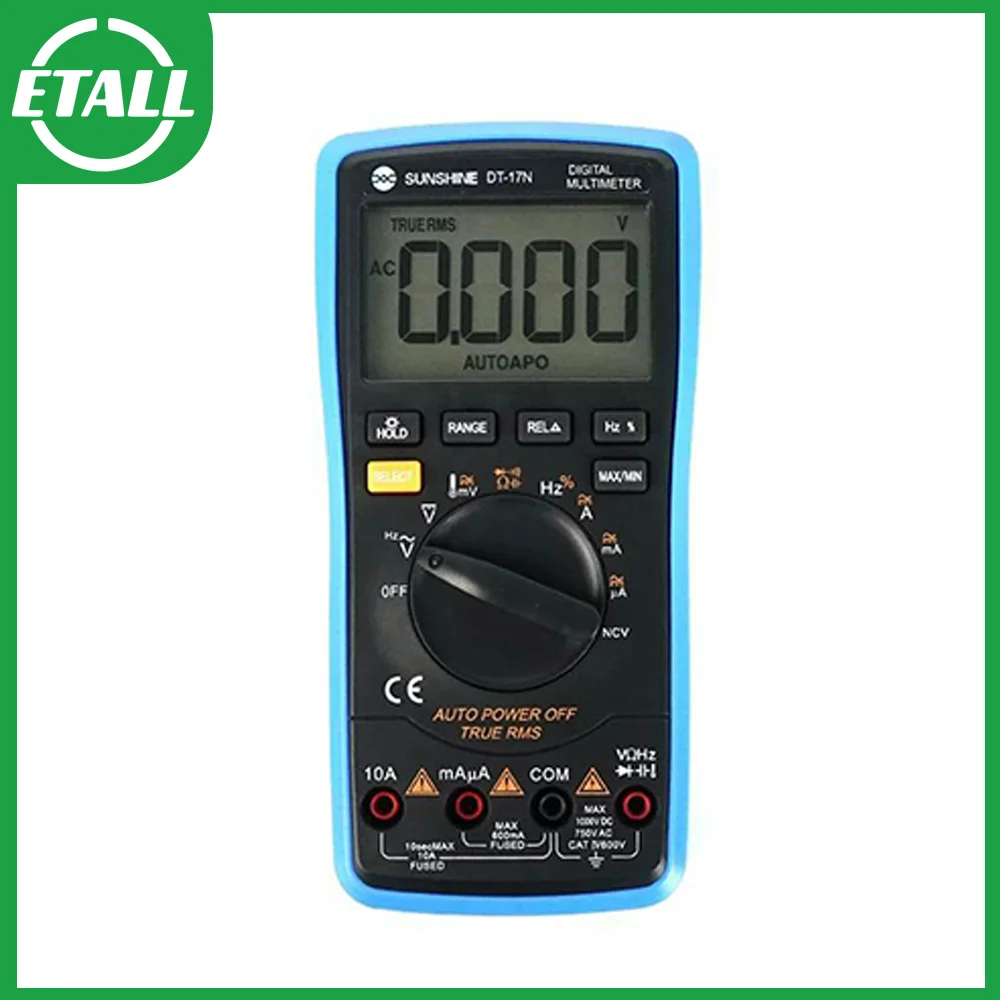 

SUNSHINE DT-17N Auto Range LCD Display Multimeter Digital Multimeter Automatic Digital Instrument Tester for Repair Tools