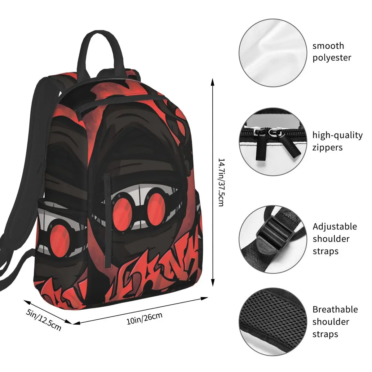 Madness Combat Hank Head Graffiti Backpack Student BookBag Boys Girls School Bag Computer Shoulder Bags Men Women