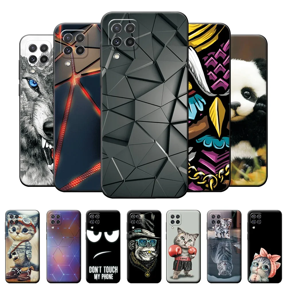 For Samsung Galaxy A22 Case 4G Protective Case For Samsung Galaxy A22 5G Geometric Phone Coque on Samsung A22 Silicone Soft Case