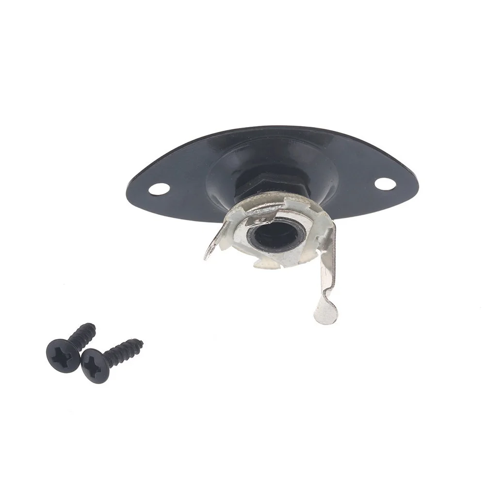 

Electric Guitar Jack Plug Socket Oval Indented Black Pickup Jack Output Plate Jackplate Guitar Parts Replacement