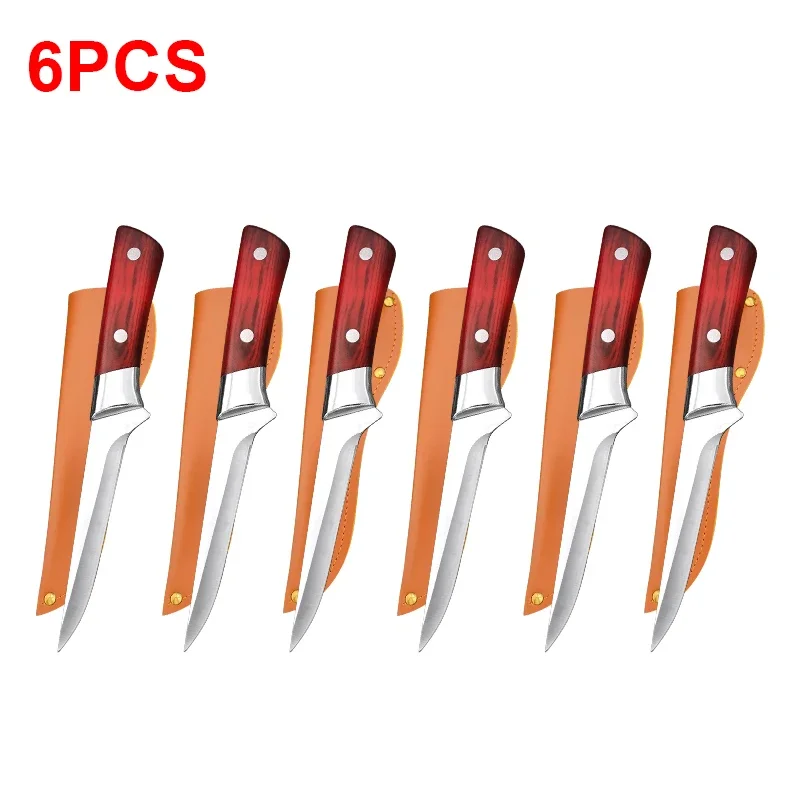 GuanQi Edelstahl Ausbeinmesser Küchenmesser Hackmesser Fleisch Obst Fisch Utility Grillmesser Kunststoffgriff Chef Metzgermesser 6