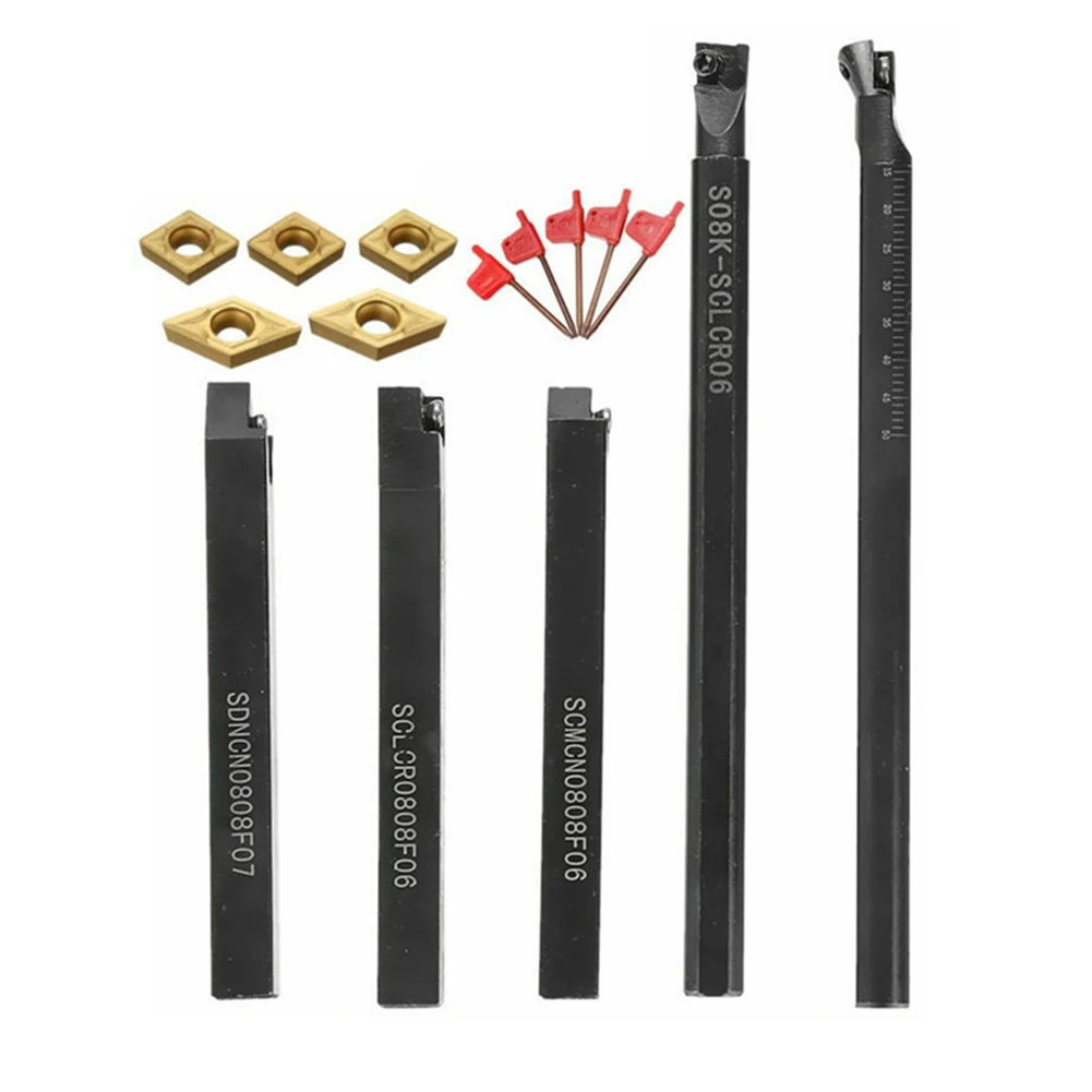 DCMT070204 Insert Indexable Tool Set 8mm Shank Tool Holder Bench Lathe Suitable CNC Compatible Tool For CNC Machining