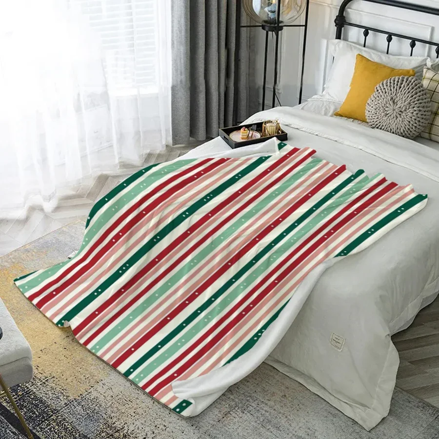 

Одеяло в полоску с узором, фланелевое одеяло из микрофибры, одеяло для спальни, гостиной, дивана, мягкое и удобное украшение для дома