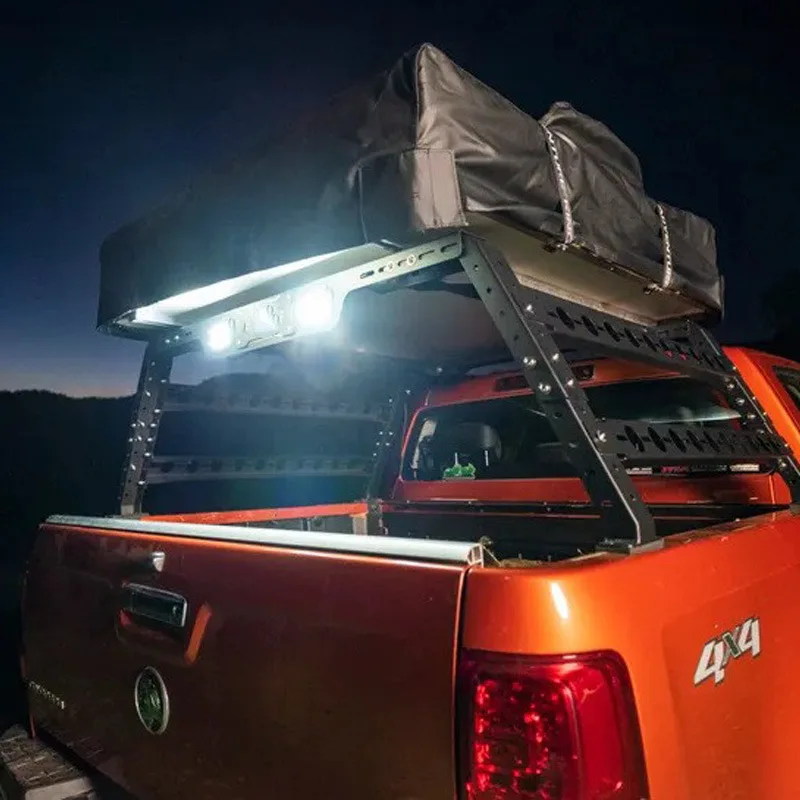 رف سقف مخصص قابل للتعديل اكسسوارات السرير تندرا ل 4x4 فورد رينجر تويوتا هايلكس سيلفرادو رف سرير عالمي مع الضوء #3