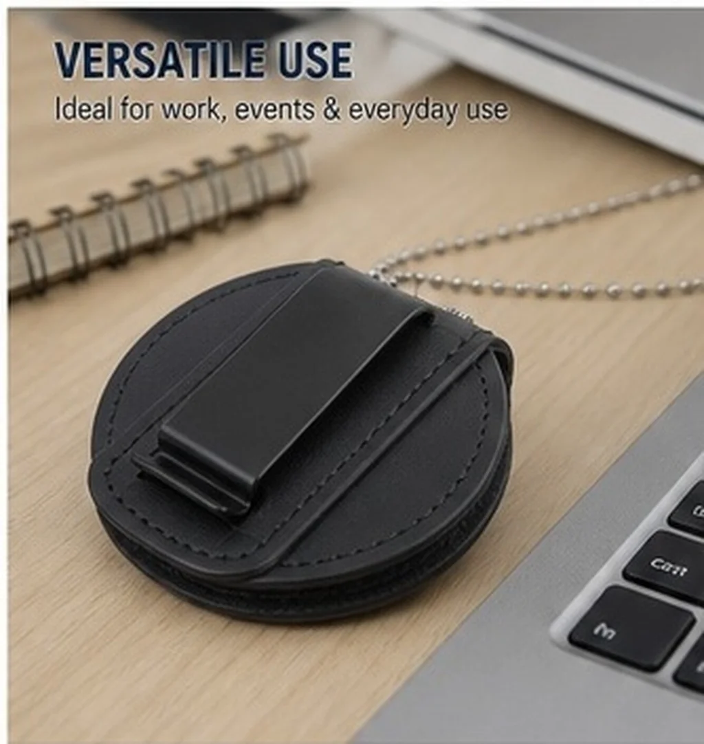 Universal Police Badge Holder With Chain Id Cards And Badge Clip Security Guard For Law Enforcement Officer Belt Uniform Clip