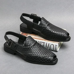 Mens Sandals Summer Beach Shoes Men Outdoor Business Casual Shoes Breathable Fashion Slippers Banquet Mules Luxury Garden Shoes