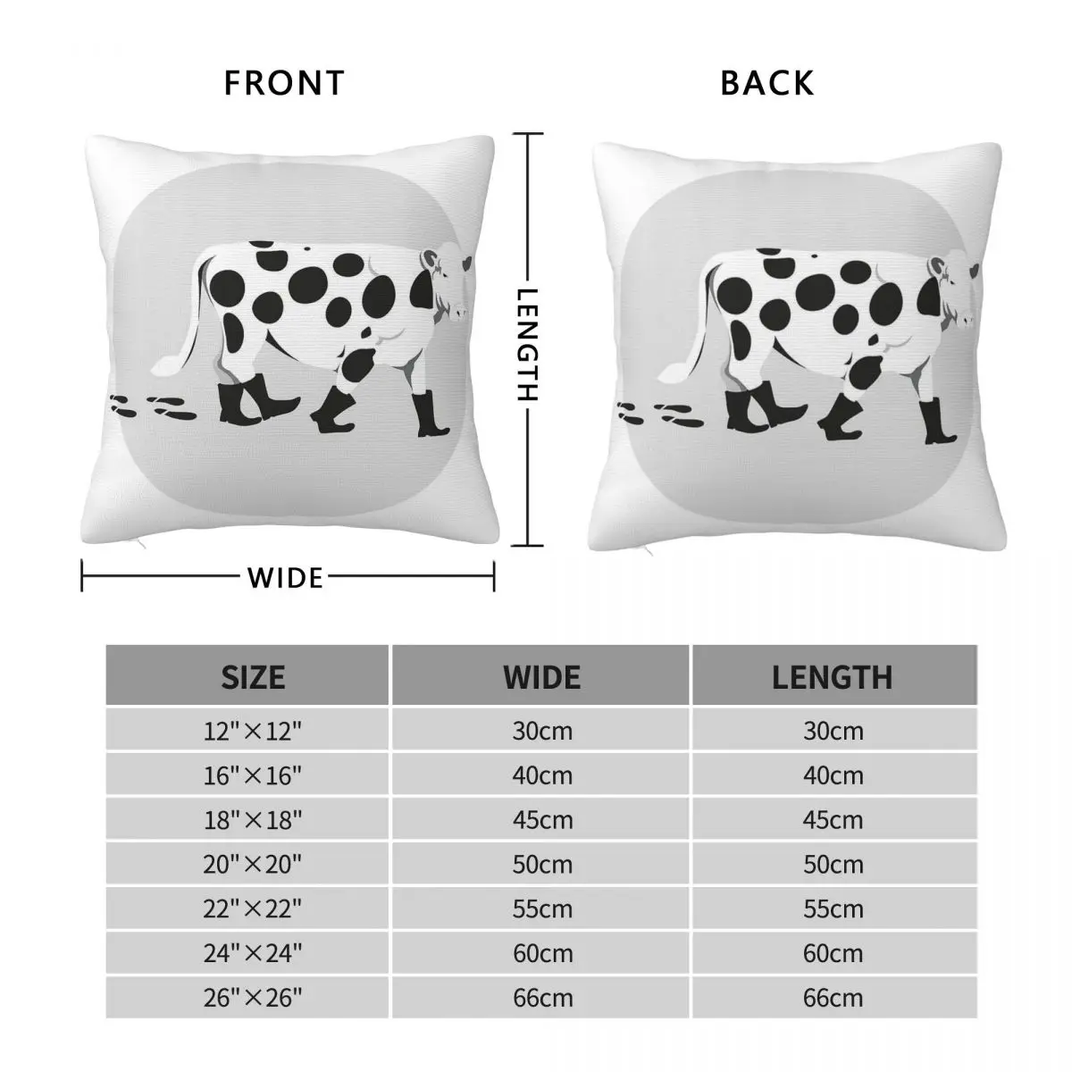 Cow Top Secret Square Pillowcase Polyester Linen Velvet Creative Zip Decorative Home Cushion Cover Wholesale 18