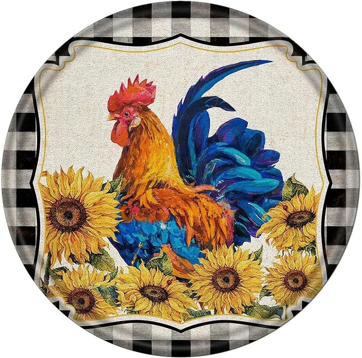 

Metal Round Tin Signs Rooster Chicken Farm Animal Advertising Tin Signs Wall Decor Plaque Bar Poster Tin Signs Plaque Suitable f