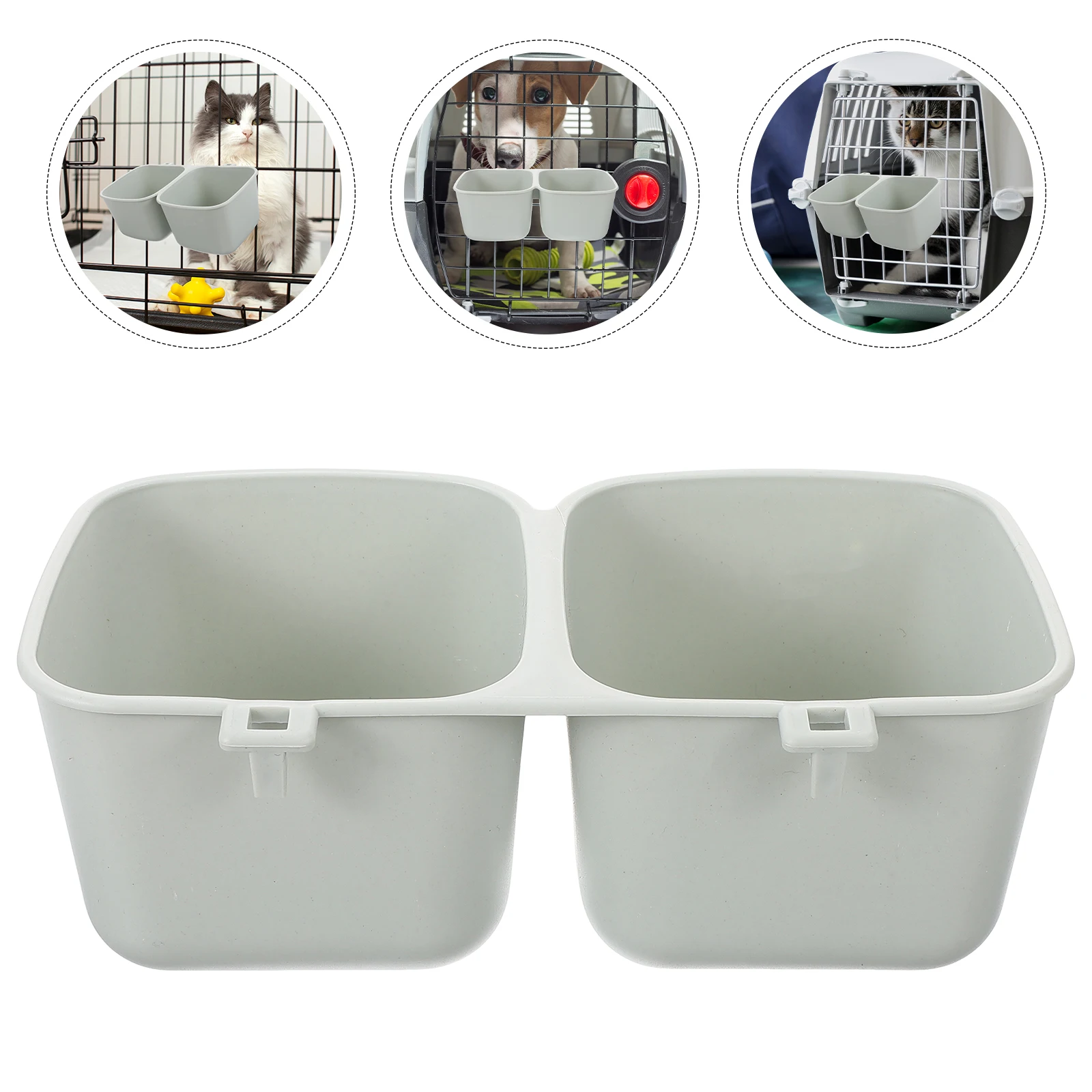 

Hanging Pet Crate Food Bowl Sturdy Plastic Dog Cat Bowl Spill Proof Travel Outdoor Lightweight Wear Resistant Easy Clean Safe