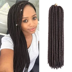 Extensiones de pelo sintético liso para mujer, pelo de ganchillo, rastas trenzadas, gancho de diosa Locs, color negro