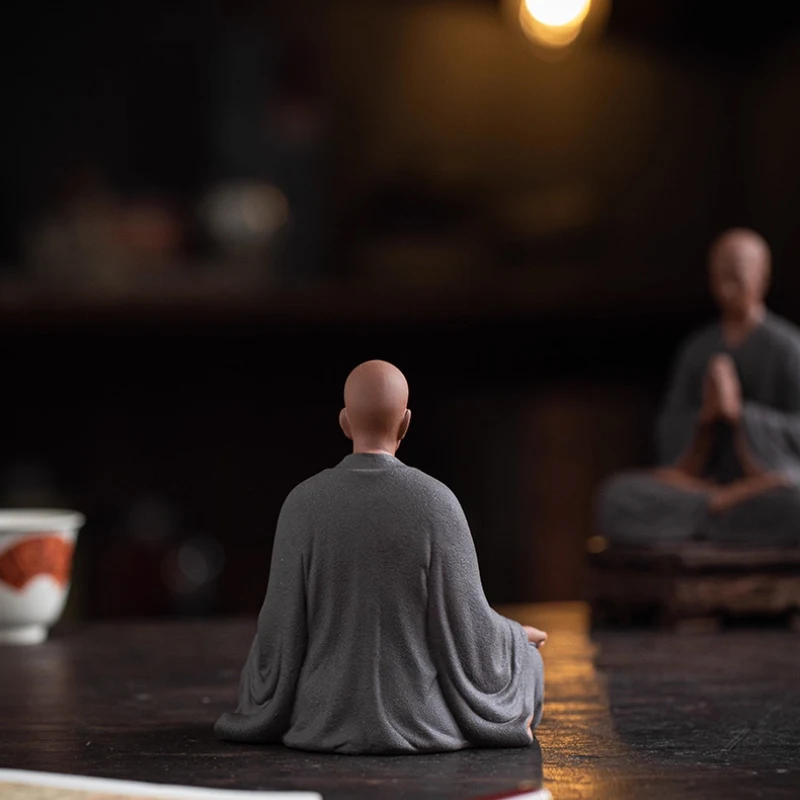 

Tabletop tea ceremony, young monk, tea pet, Zen ornaments, Buddhist figures, tea ceremony, tea table, tea table decorations