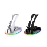 ABAC-For PS5 Desktop Storage Stand Controller Stand With RGB Lights Headphone/Handle/Remote/Disc Desktop Storage Stand