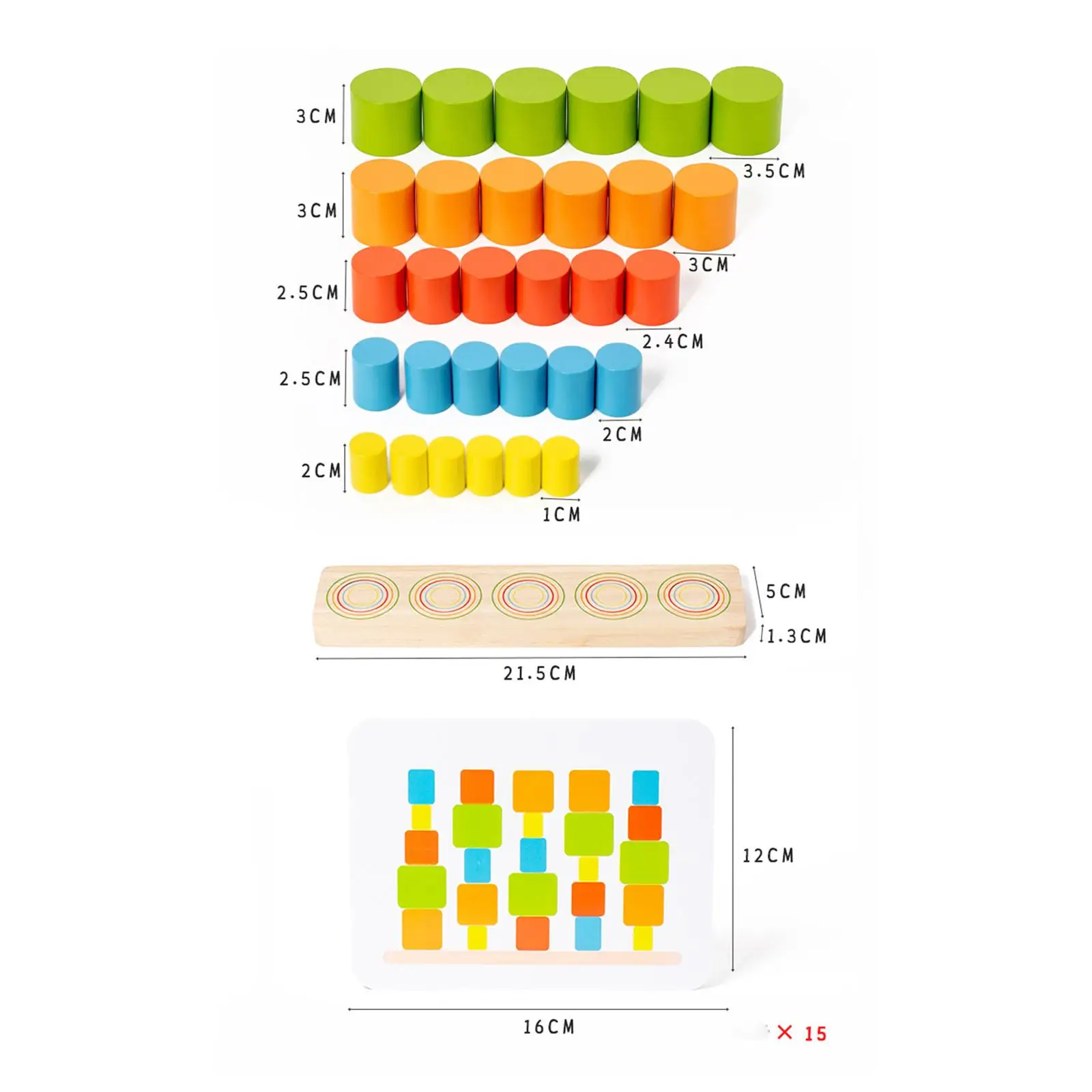 Juegos de apilamiento de madera Juguete de aprendizaje temprano para niños de 3 a 6 años