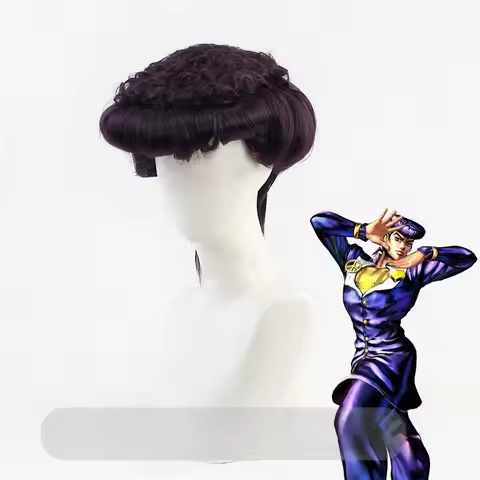 JoJo's Bizarre Adventure Josuke Higashikata Cosplay Wig Anime Roleplay Party Costume Prop Synthetic Hair